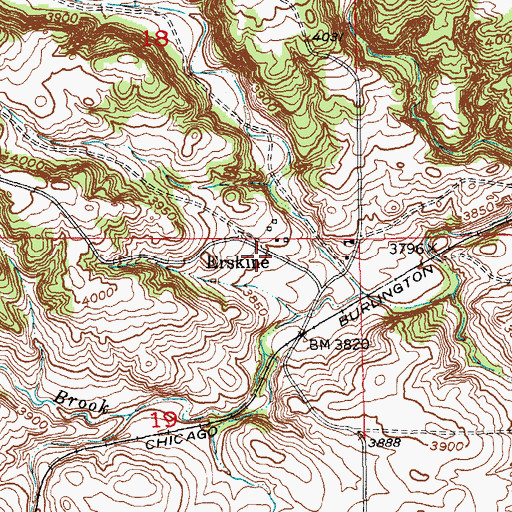 Topographic Map of Erskine, SD