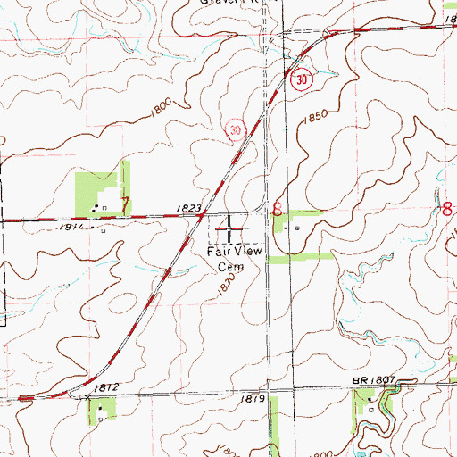 Topographic Map of Fair View Cemetery, SD