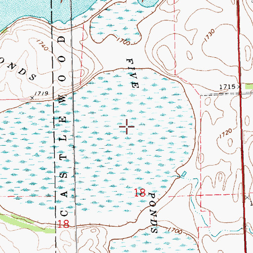 Topographic Map of Five Ponds, SD