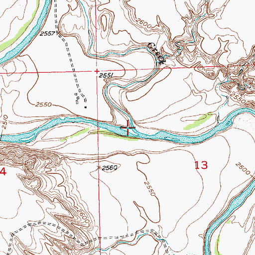 Topographic Map of Fourmile Creek, SD