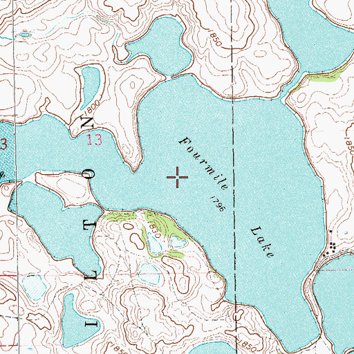 Topographic Map of Fourmile Lake, SD