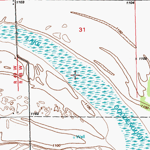 Topographic Map of Lake Goodenough, SD