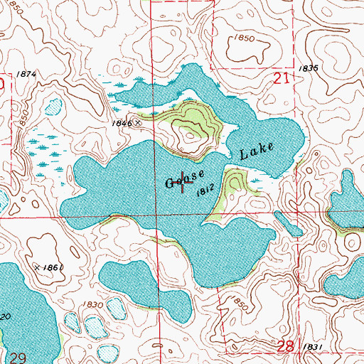 Topographic Map of Goose Lake, SD