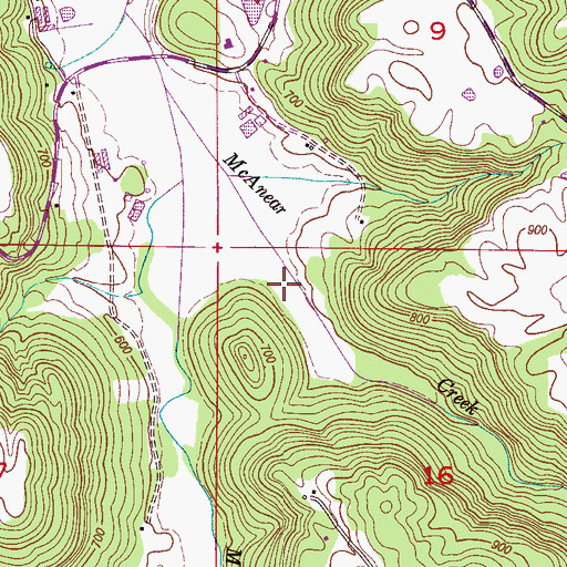 Topographic Map of Section Hollow, AL
