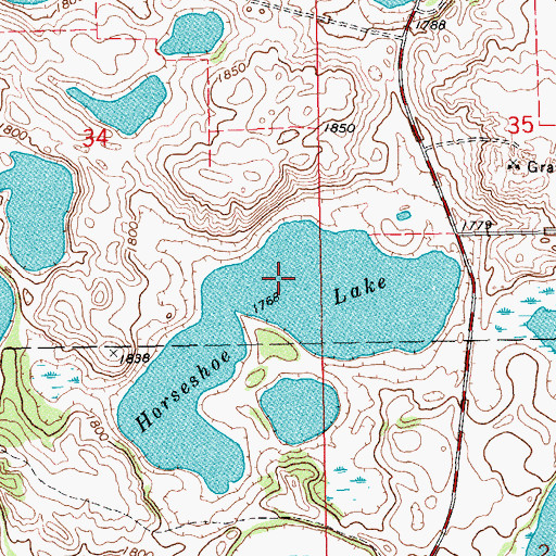 Topographic Map of Horseshoe Lake, SD