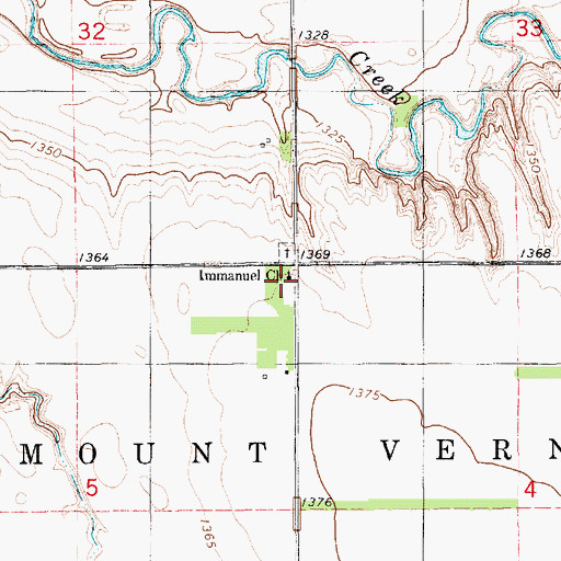 Topographic Map of Immanuel Church, SD