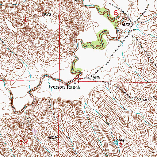 Topographic Map of Iverson Ranch, SD
