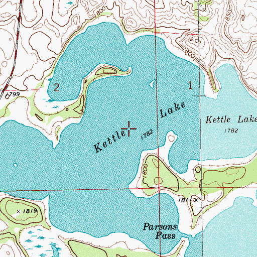 Topographic Map of Kettle Lake, SD