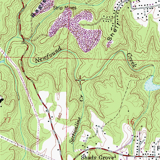 Topographic Map of Sectionline Creek, AL