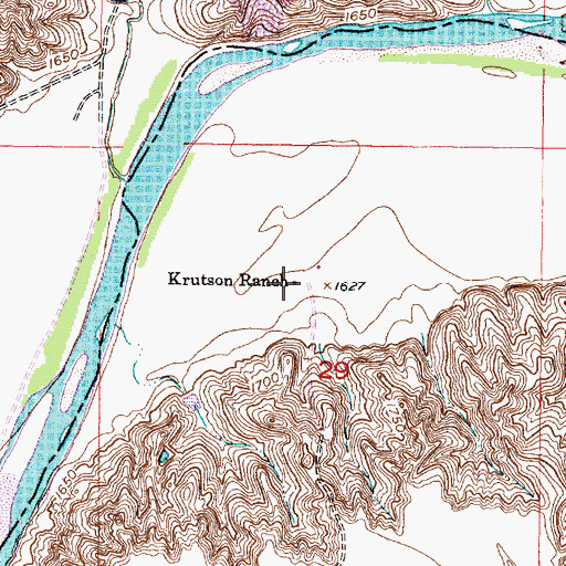 Topographic Map of Krutson Ranch, SD