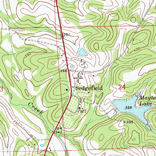 Topographic Map of Sedgefield, AL