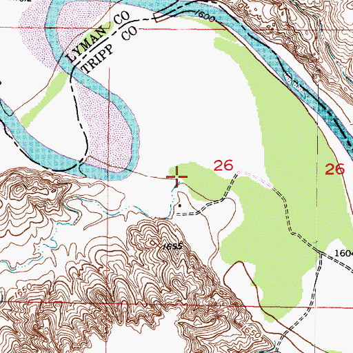 Topographic Map of Little Dog Creek, SD