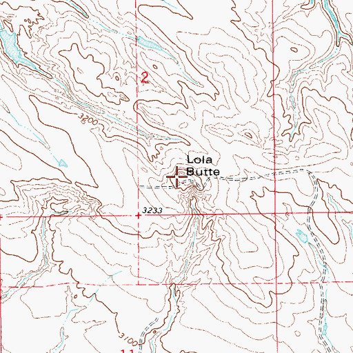 Topographic Map of Lola Butte, SD