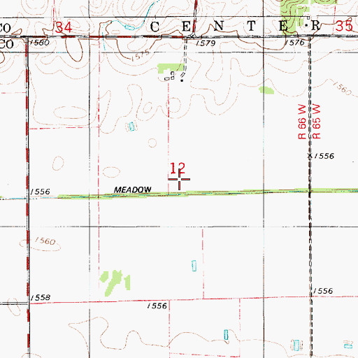 Topographic Map of Meadow Drain, SD