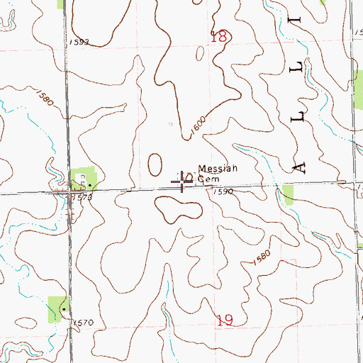 Topographic Map of Bethania Cemetery, SD