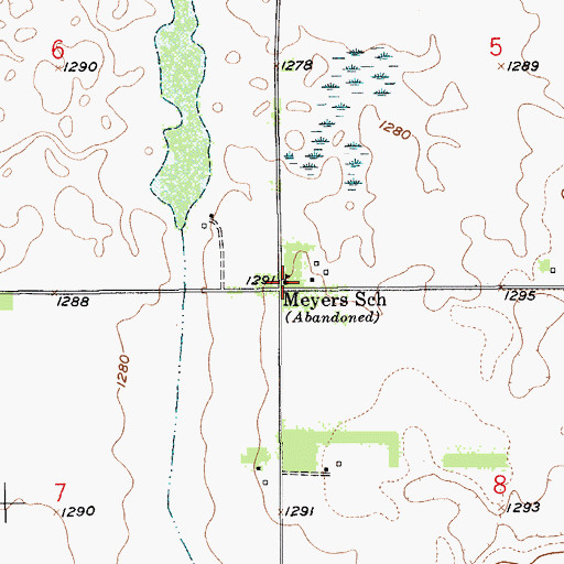 Topographic Map of Meyers School, SD