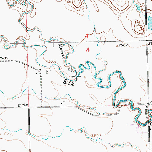 Topographic Map of Morris Creek, SD