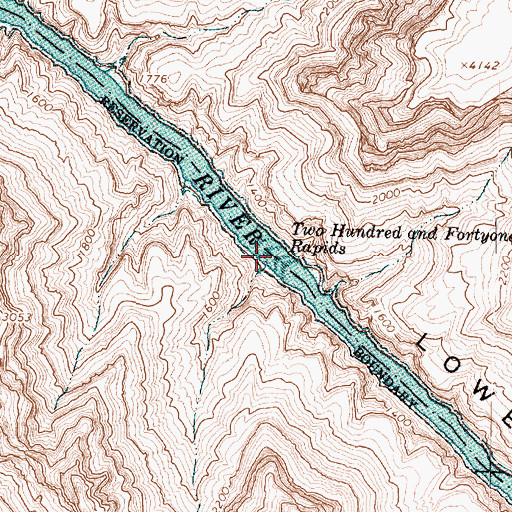 Topographic Map of Two Hundred and Fortyone Mile Rapids, AZ