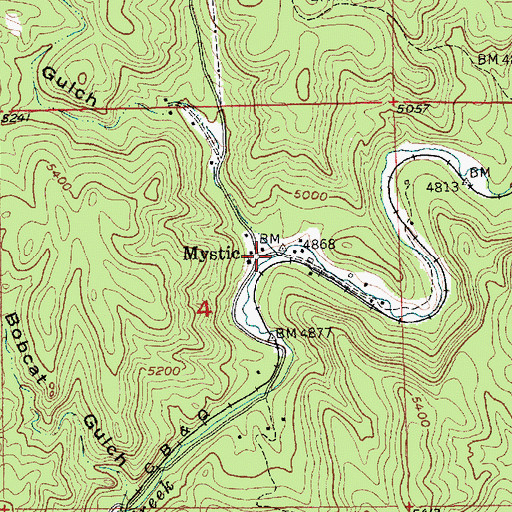 Topographic Map of Mystic, SD