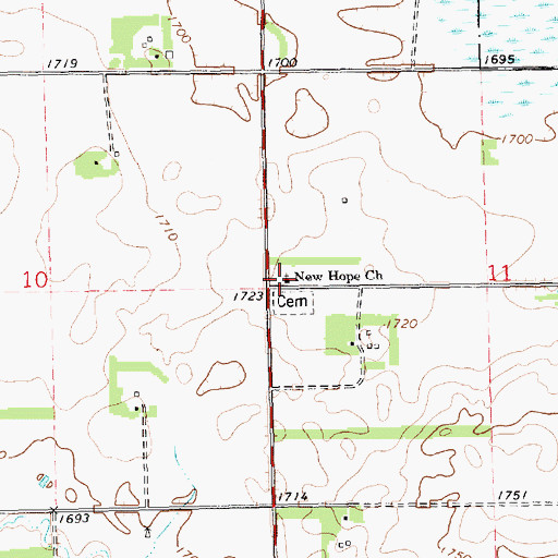 Topographic Map of New Hope Church, SD