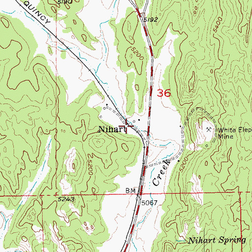 Topographic Map of Nihart, SD