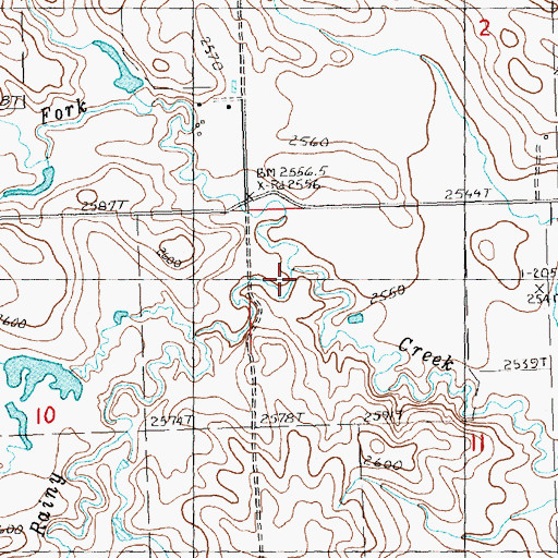 Topographic Map of North Fork Rainy Creek, SD