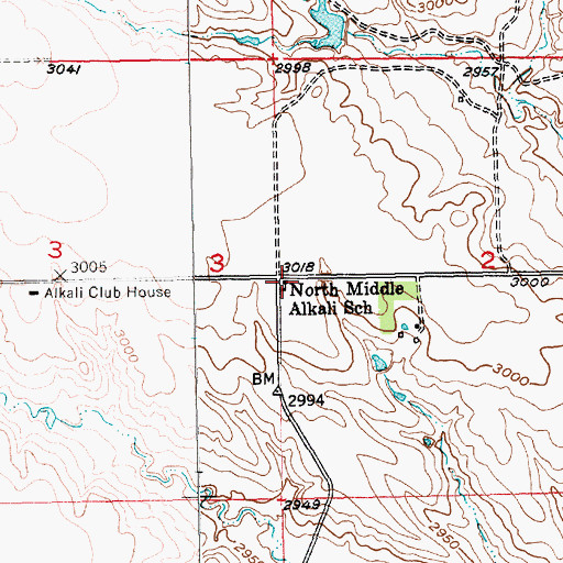 Topographic Map of North Middle Alkali School, SD