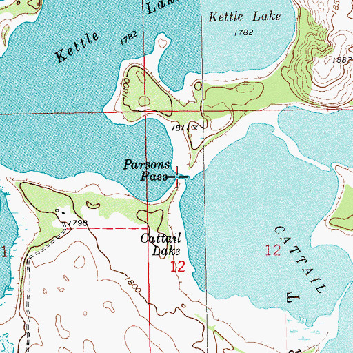 Topographic Map of Parsons Pass, SD