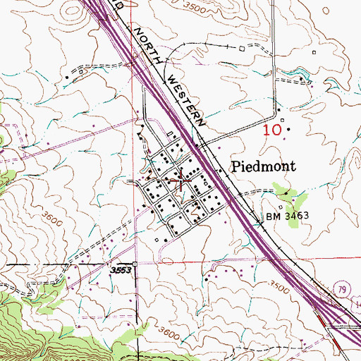 Topographic Map of Piedmont, SD