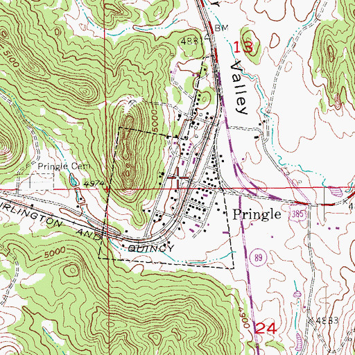 Topographic Map of Pringle, SD