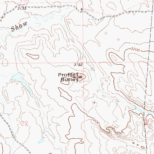 Topographic Map of Profile Butte, SD