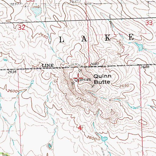 Topographic Map of Quinn Butte, SD