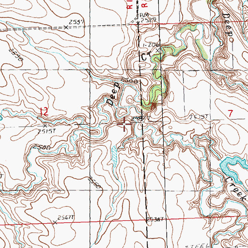 Topographic Map of Rainy Creek, SD