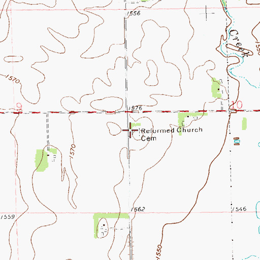 Topographic Map of Logan Reformed Cemetery, SD
