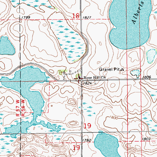 Topographic Map of Rose Hill Church, SD