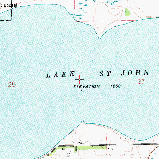 Topographic Map of Lake Saint John, SD