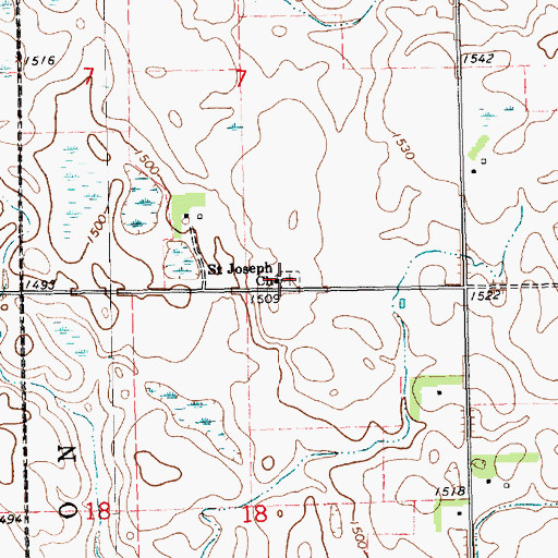 Topographic Map of Saint Joseph Catholic Church, SD
