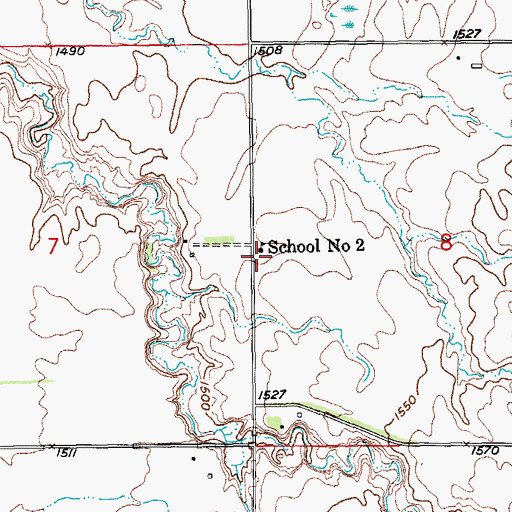 Topographic Map of School Number 2, SD
