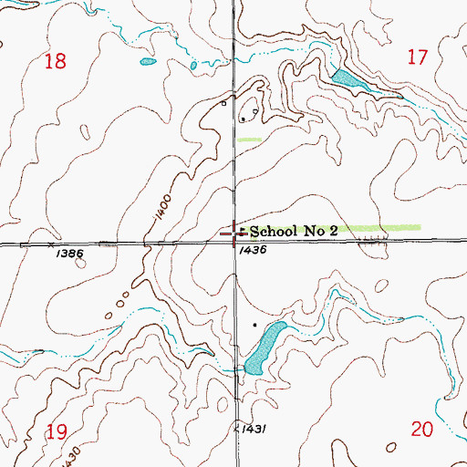 Topographic Map of School Number 2, SD