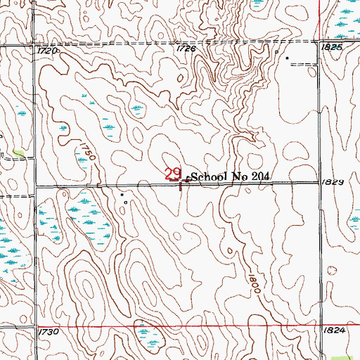 Topographic Map of School Number 204, SD