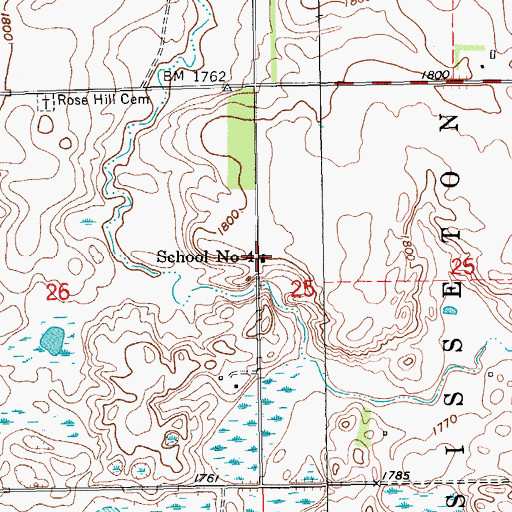 Topographic Map of School Number 4, SD