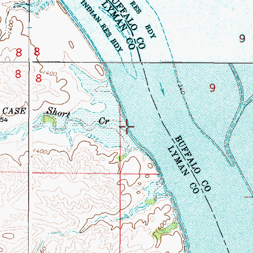 Topographic Map of Short Creek, SD