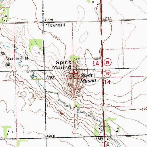 Topographic Map of Spirit Mound, SD