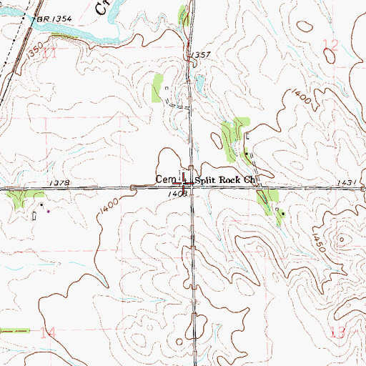 Topographic Map of Split Rock Church, SD