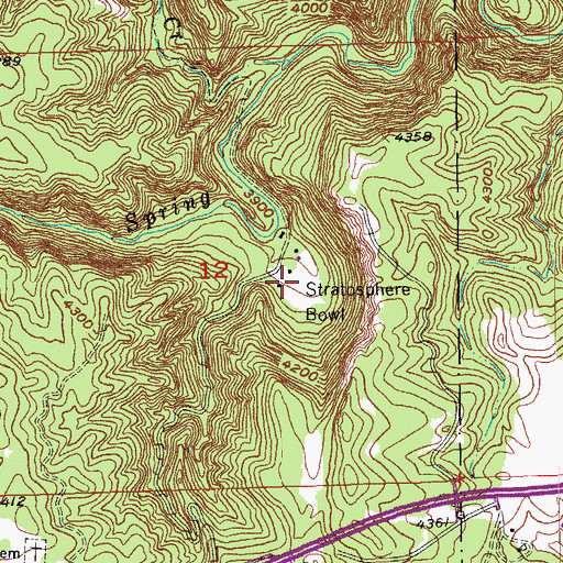 Topographic Map of Stratosphere Bowl, SD