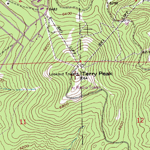 Topographic Map of Terry Peak, SD