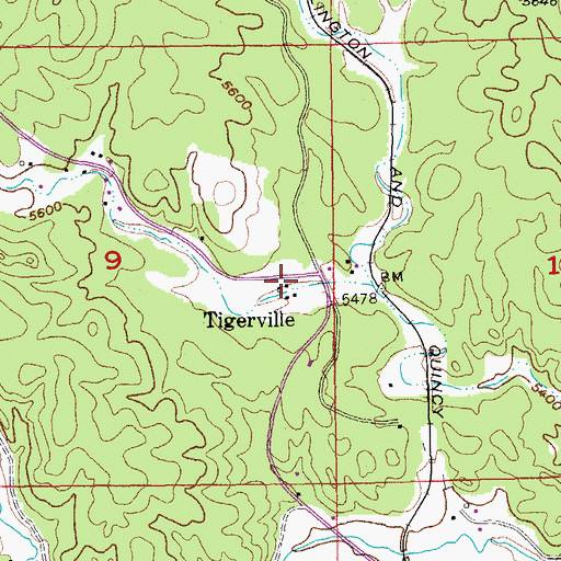 Topographic Map of Tigerville, SD