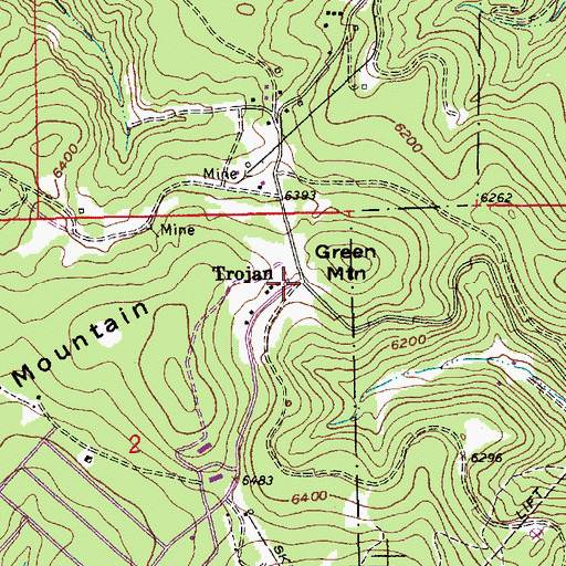 Topographic Map of Trojan, SD