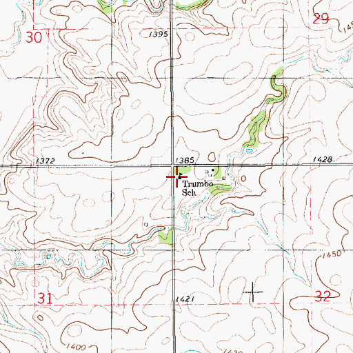 Topographic Map of Trumbo School, SD