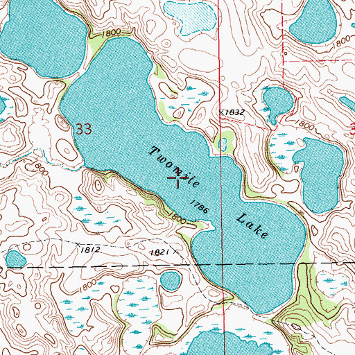 Topographic Map of Twomile Lake, SD